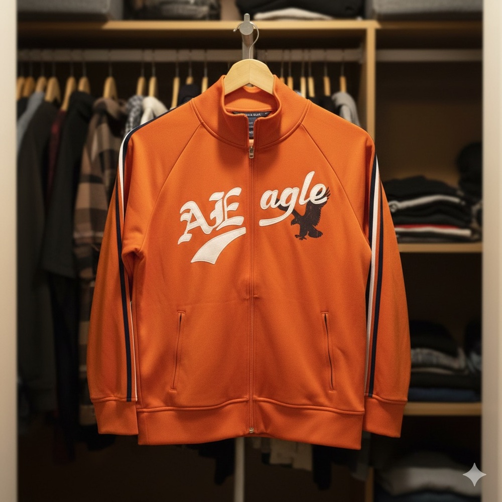 American Eagle Outfitters Orange Track Jacket large
